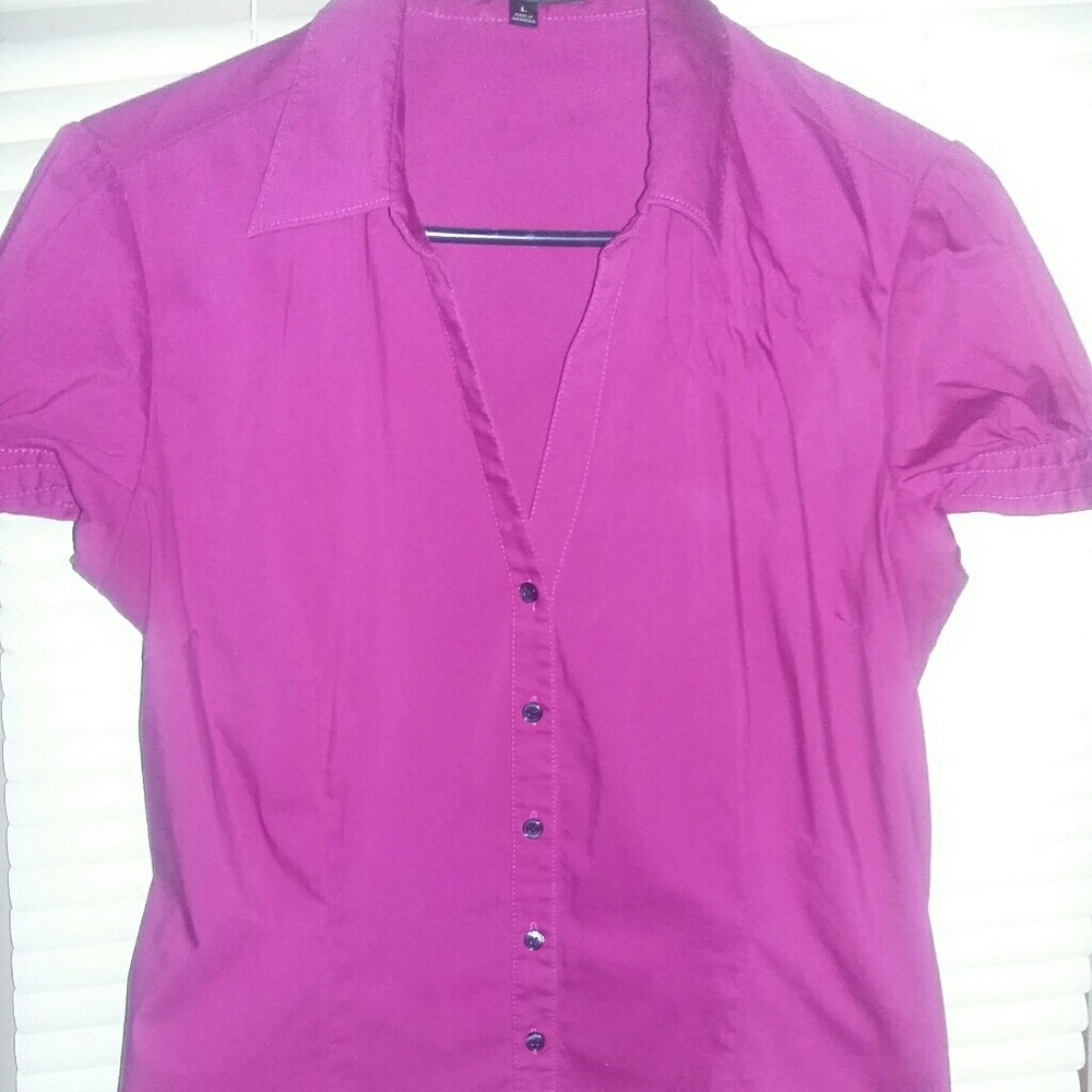 Express Studio-Purple-Button down Blouse